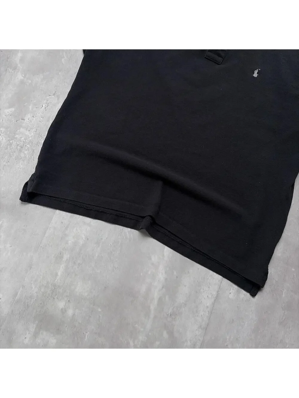 Y2K Black Polo Ralph Lauren Grunge Skater Polo Shirt